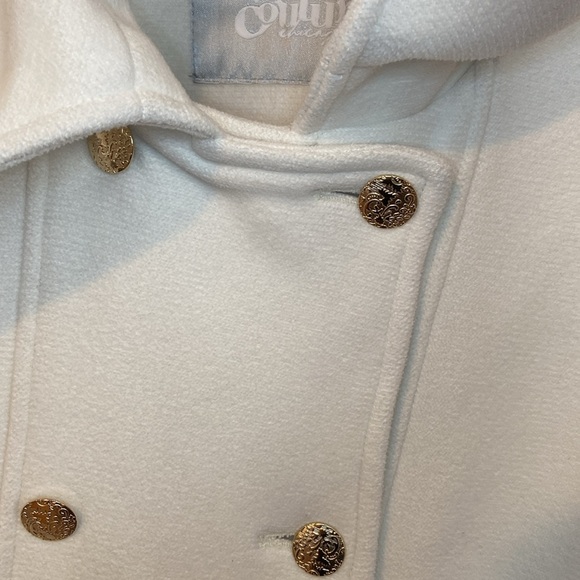 Vaute Couture plush cream short pea coat - size XS Made in USA vegan - Picture 10 of 16